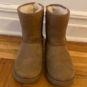 Chestnut Weatherproof Big Kid UGG Classic Short size 4